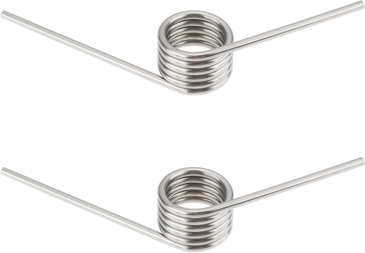 2 STKS Rvs Dubbele Been Torsie Veren 5.5 Coils Links Lente 1.8mm Draad Diameter 130 Graden Lente voor Machines Automotive DIY Projecten