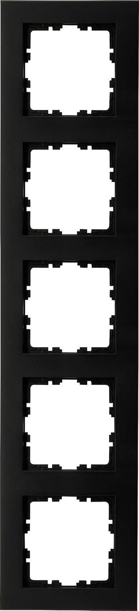 Afdekraam Vijfvoudig - Stopcontact Frame - Wandmontage - Mat Zwart Design - 55 x 55 mm - Zwart Mat