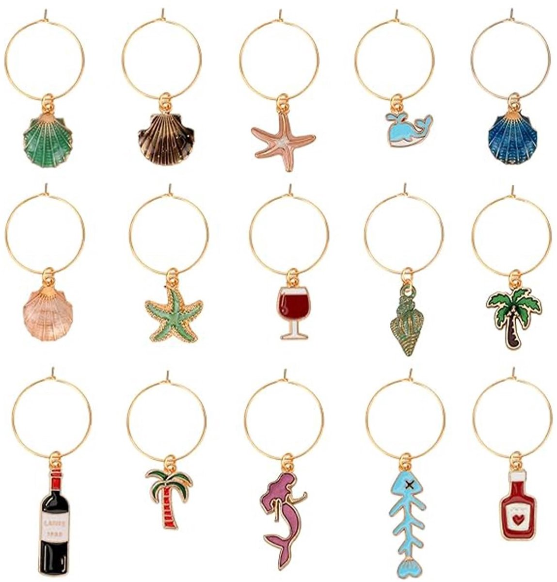 Allecto - 20Pcs Wijn Glazen Charms - Identificatie Tags voor Wijnproeverijen en Feestjes