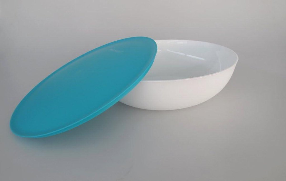 Serveerschaal Kom - Schaal Kom - Keuken Gebruik - Gladde Binnenkant - 3.5 Liter - Turquoise Wit