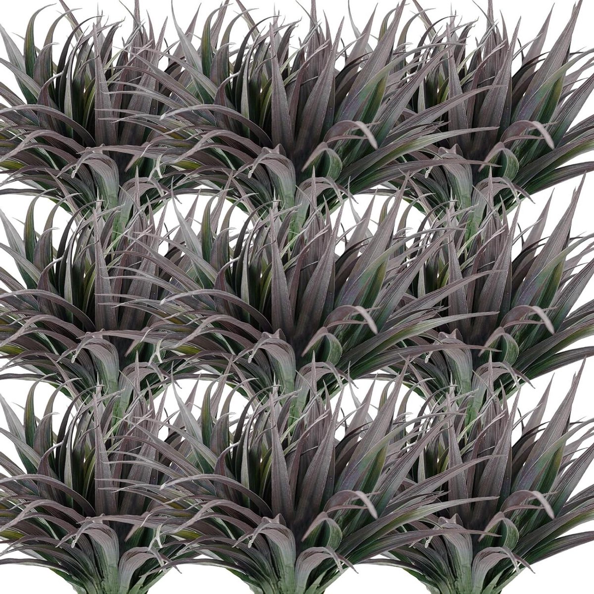 Kunstgras 24 Stuks - Nep Gras Planten - Buiten Decoratie - UV-Bestendig Weerbestendig - 17.7 Inch Lengte - Donkergroen Rood