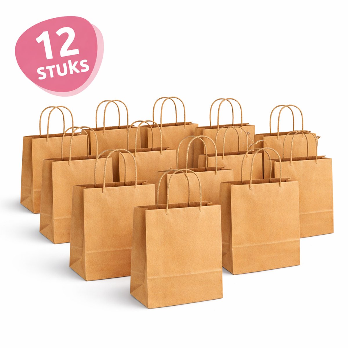 Isa's Friends® - 12 Uitdeelzakjes van Kraftpapier - Snoepzakjes voor Kinderen - Uitdeeltasjes Kinderfeestje Verjaardag - Klein Speelgoed Cadeauzakjes - Snoep Uitdeelcadeautjes - Traktatie Zakjes