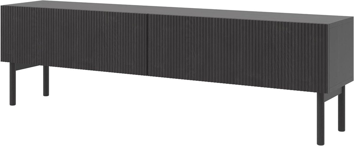 Tv-kast Board Sideboard - Televisietafel televisiekast - Opbergen Entertainment - Japans Scandinavisch Design - 175 cm Breed - Portland Essen Zwart