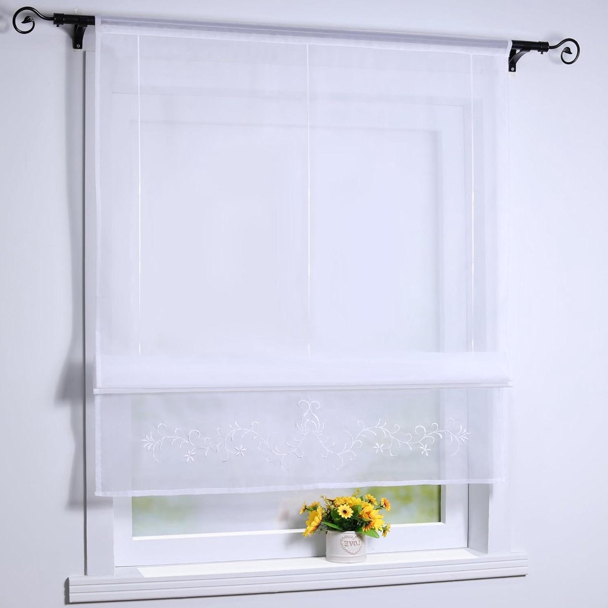 Vouwgordijn - Paneelgordijn Rolgordijn - Raamdecoratie - Decoratief plantenmotief - 80 x 1