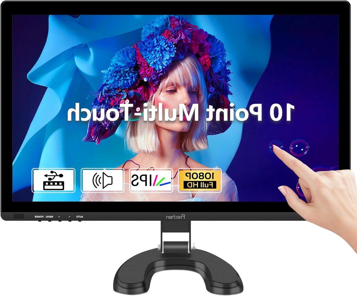 Prechen 23,8 inch Touchscreen Monitor, Gaming Monitor IPS FHD 1080P, met HDMI & VGA & USB, 75Hz, VESA, Ingebouwde Luidsprekers