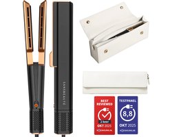 Sansbeauté® Sanstraight Stijltang Wet-to-Dry met Reisetui - 2 in 1 - Haardroger & Stijltangen - Coldshot - 80℃ t/m 140℃ - Hair Straigthener - Haartang - Haar stijltang - Lisseur Cheveux - Alternatief Stoomstijltang
