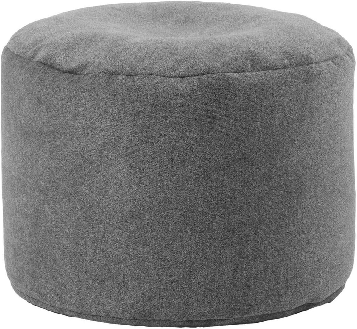 Zitpoef Rond - Voetenbank Hocker - Woonkamer Meubel - Duurzaam Gemaakt Zwarte Woud - 60x40cm - Antraciet