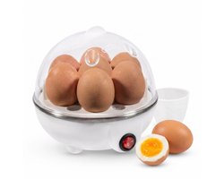 Eierkoker voor 7 Eieren – Elektrisch & Multifunctioneel – Koken, Pocheer & Stomen – Zacht, Medium of Hard – Automatisch Uitschakelen – Wit