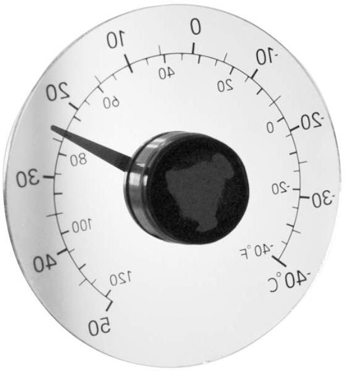 Buitenthermometer Raam - Temperatuurmeter Buiten - Buiten Temperatuur Meten - Zelfklevend Waterdicht - 110mm Diameter - Wit