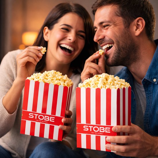 STOBE - Popcorn bakjes - Stevige popcorn uitdeel zakjes - filmavond - thuisbioscoop - kinderfeest - Popcorn maker- popcorn bakjes91*46*153mm — afbeelding 5