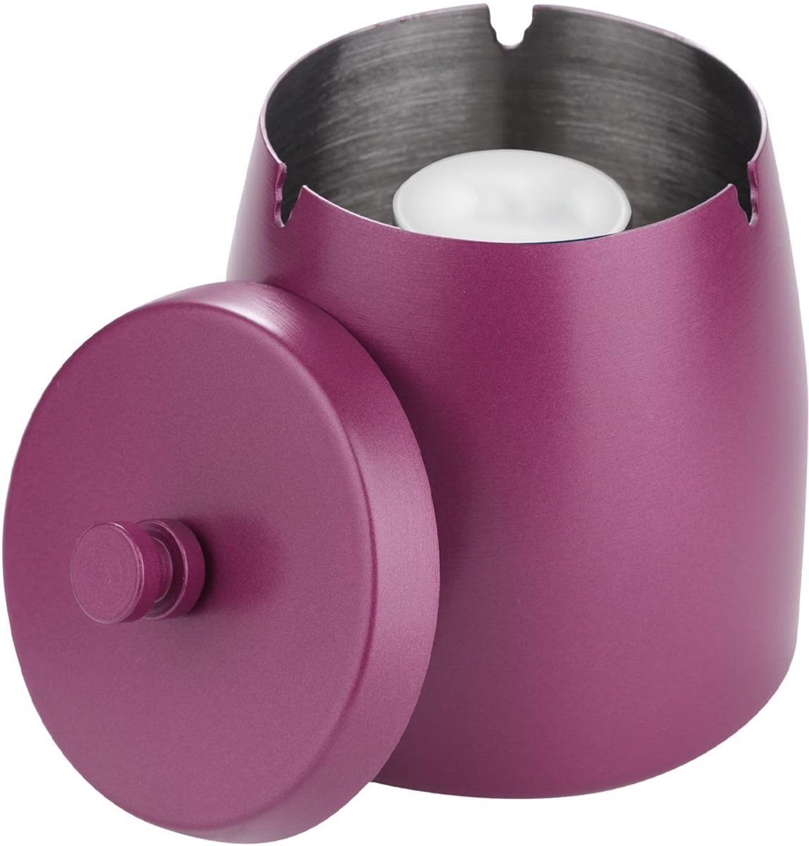 Asbakken-Asbak met deksel (voor binnen/buiten) - Metalen bureau-asbak - Roze-paars
