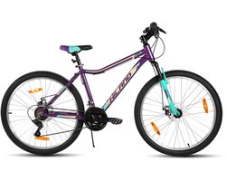 HILAND Mountainbike Dames - 26 Inch - 18 Versnellingen - Lichtgewicht Aluminium Frame - Verende Voorvork - Dubbele Schijfremmen
