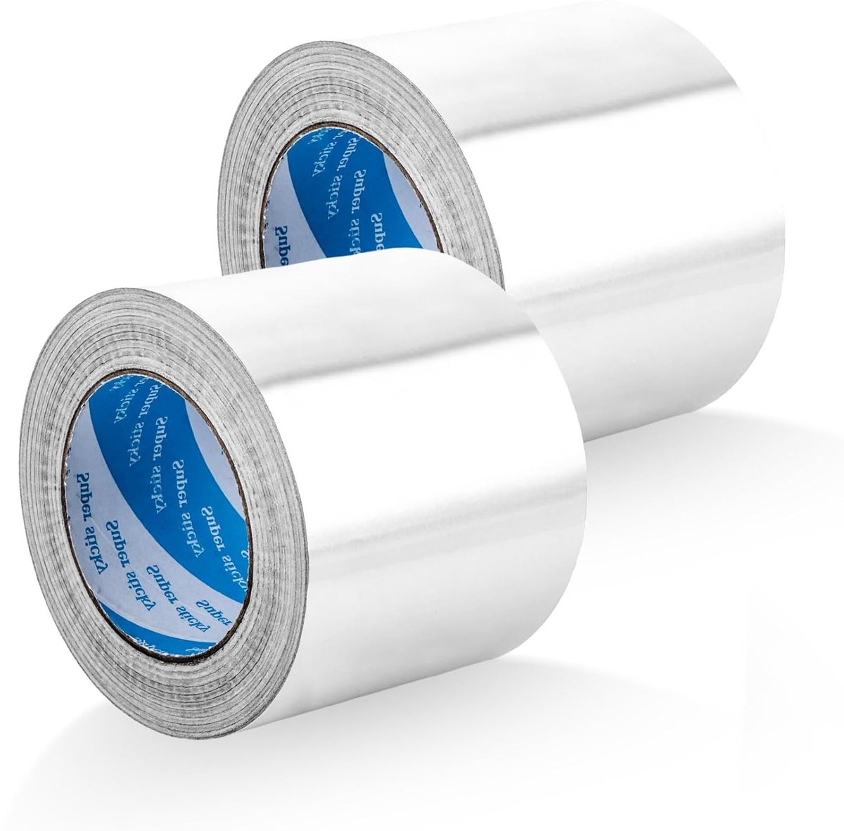 2 Stuks 100mm x 50m Aluminium Zilver Plakband voor Reparatie, Hittebestendig en Zelfklevend, Ideaal voor Klussen en Verbeteringen