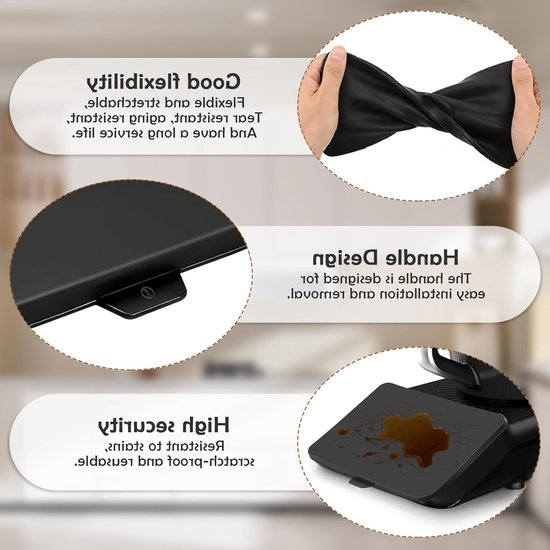 Siliconen displaybescherming voor Thermomix TM7, krasbestendig, waterdicht en stofdicht, accessoires voor keukenmachines, zwart, ideaal voor optimale bescherming van Merkloos — afbeelding 4