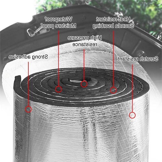Isolatiemaat voor Auto's - Zilver Schuim, Zelfklevend, 5mm Dikte, 40cm x 200cm, Waterdicht en Vochtbestendig, Ideaal voor Trucks en Campers — afbeelding 3