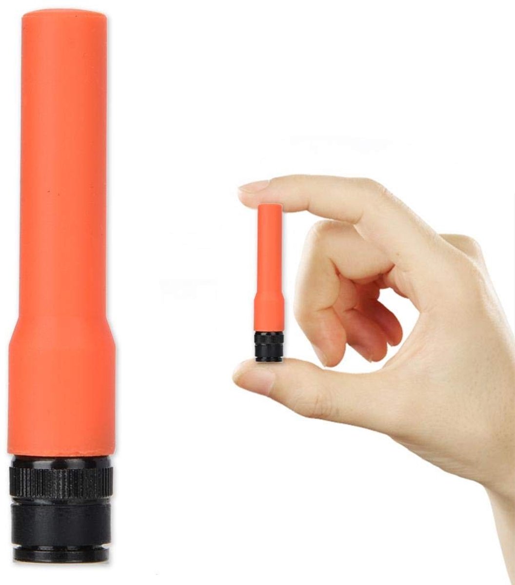 Dailygoody Outdoor Antenne - Flexibele Dual Band Antenne - 7.5 cm - Silicone - Geschikt voor Kenwood Motorola - Oranje