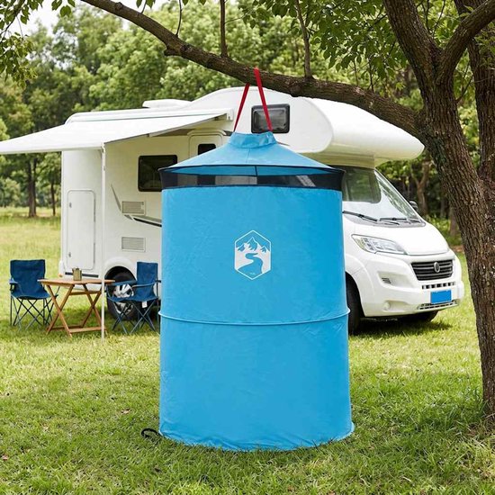vidaXL - Pop-up - Toilet - Tent - met - Hangtouw - Blauw - 97 - x - 126 - cm van Merkloos — afbeelding 3