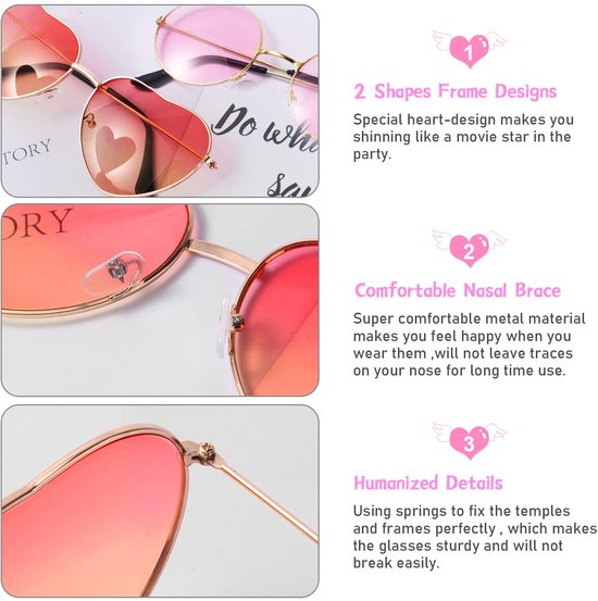Dailygoods - Hippy Specs Zonnebril - Retro Festival Bril - 100% UV-bescherming - Snoepkleur - Funky Accessoires - Geschikt voor Kinderen - Hippe Bril van Dailygoods — afbeelding 5