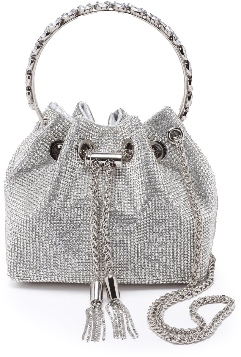 AVANT-GARDE PARIS Schouderclutch - Handtas - Zilver - Kristalgestikt - Compact - Elegante Sluiting