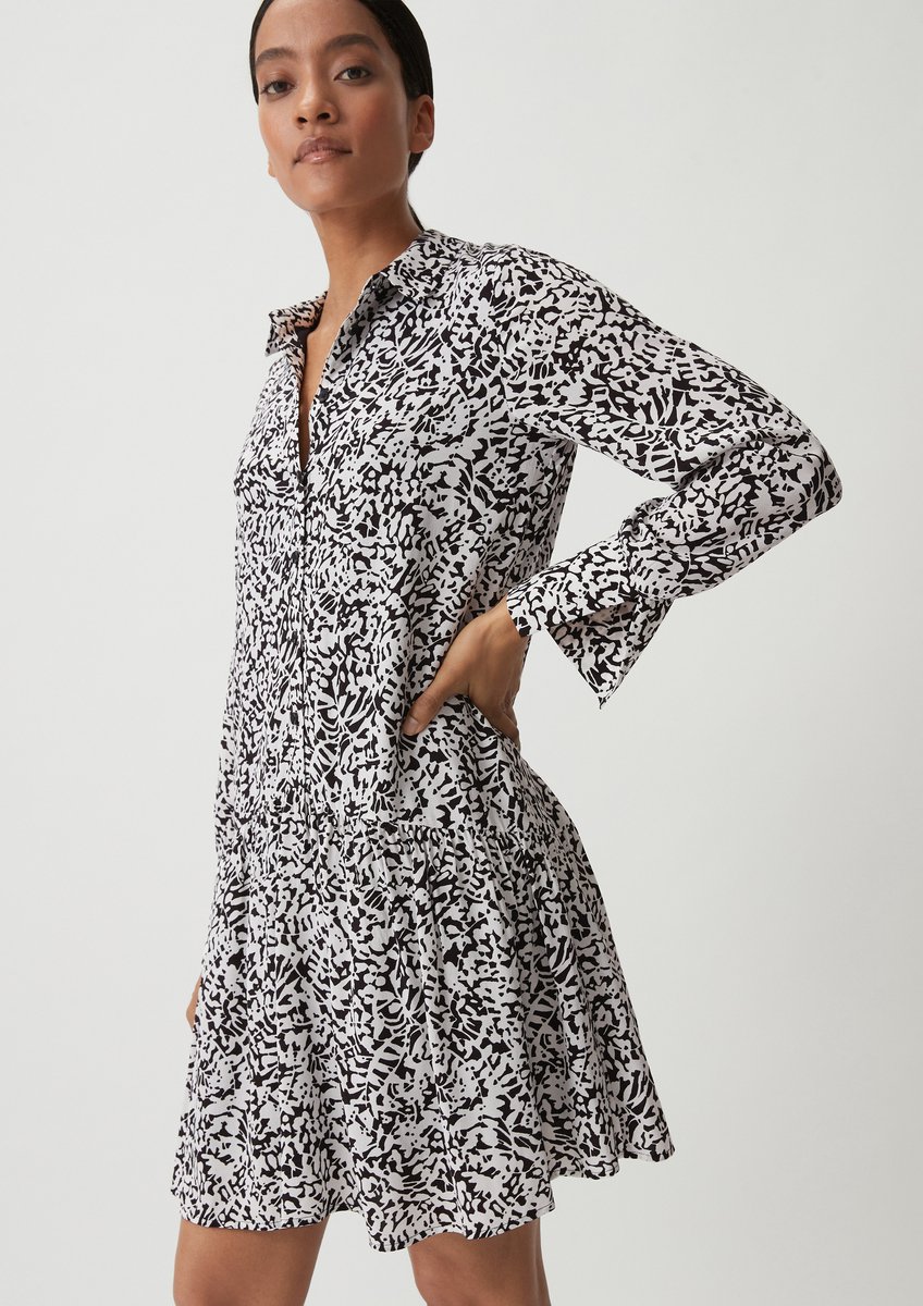 comma - female - Viskosekleid mit Allover-Print