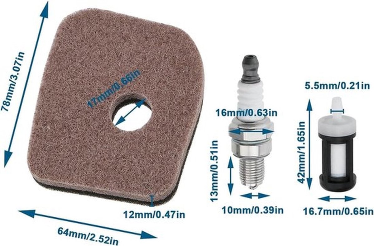 Bladblazer Luchtfilter Kit 42411201800 Compatibel met STIHL BG56 BG56C SH56C - Luchtfilter Service Kit - Accessoires – foto 7