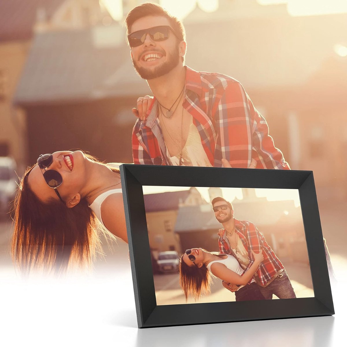 Aura® Digitaal Fotolijstje – Digitale Fotolijst – Digitale Fotolijst Met Wifi - Zwart - 27cm x 19cm x 3cm; 900 g thumbnail 6