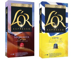 L'Or Espresso Capri Dolce Vita Scandinavia - Mixverpakking - 20 (2x10) Koffiecups Compatibel met Nespresso Coffee Machine