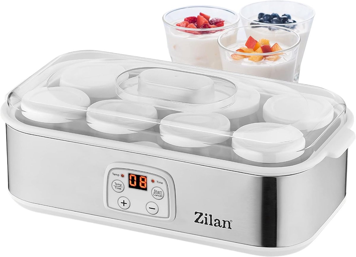 Zilan ZLN6104 Yoghurtmaker – Elektrische Yoghurtmachine met Timer en Temperatuurregeling – 1 liter inhoud – Voor Verse en Biologische Yoghurt – BPA vrij