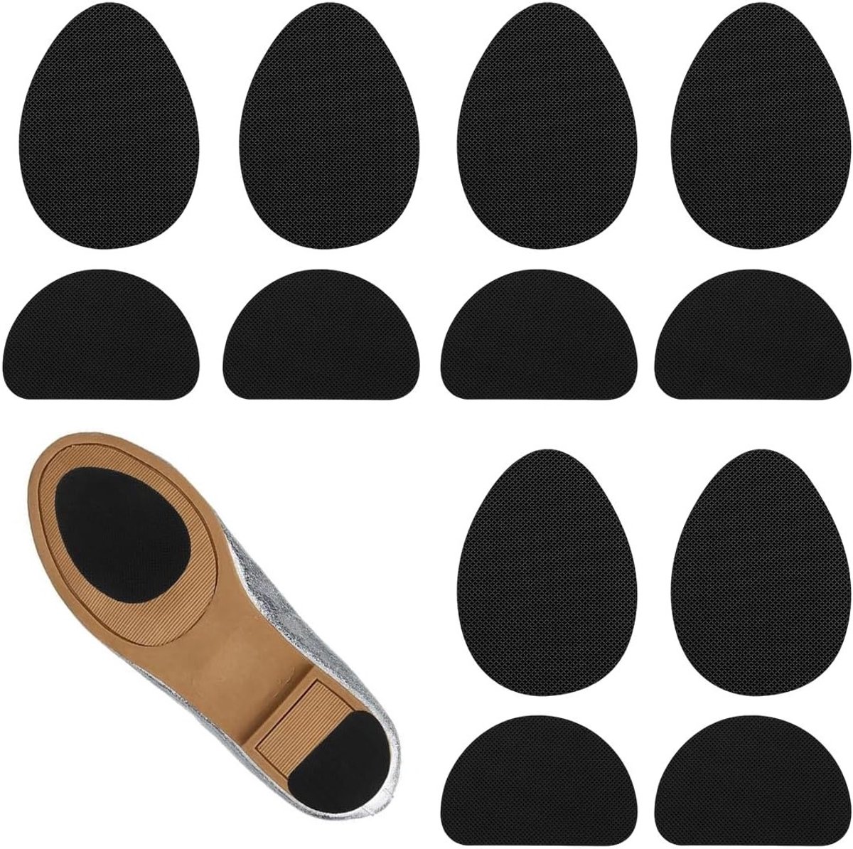 6 Paar Hielkussens voor Schoenreparatie, Rubber Hielbescherming, Antislip en Comfortabel, Vervangset, Blauw, Maat S