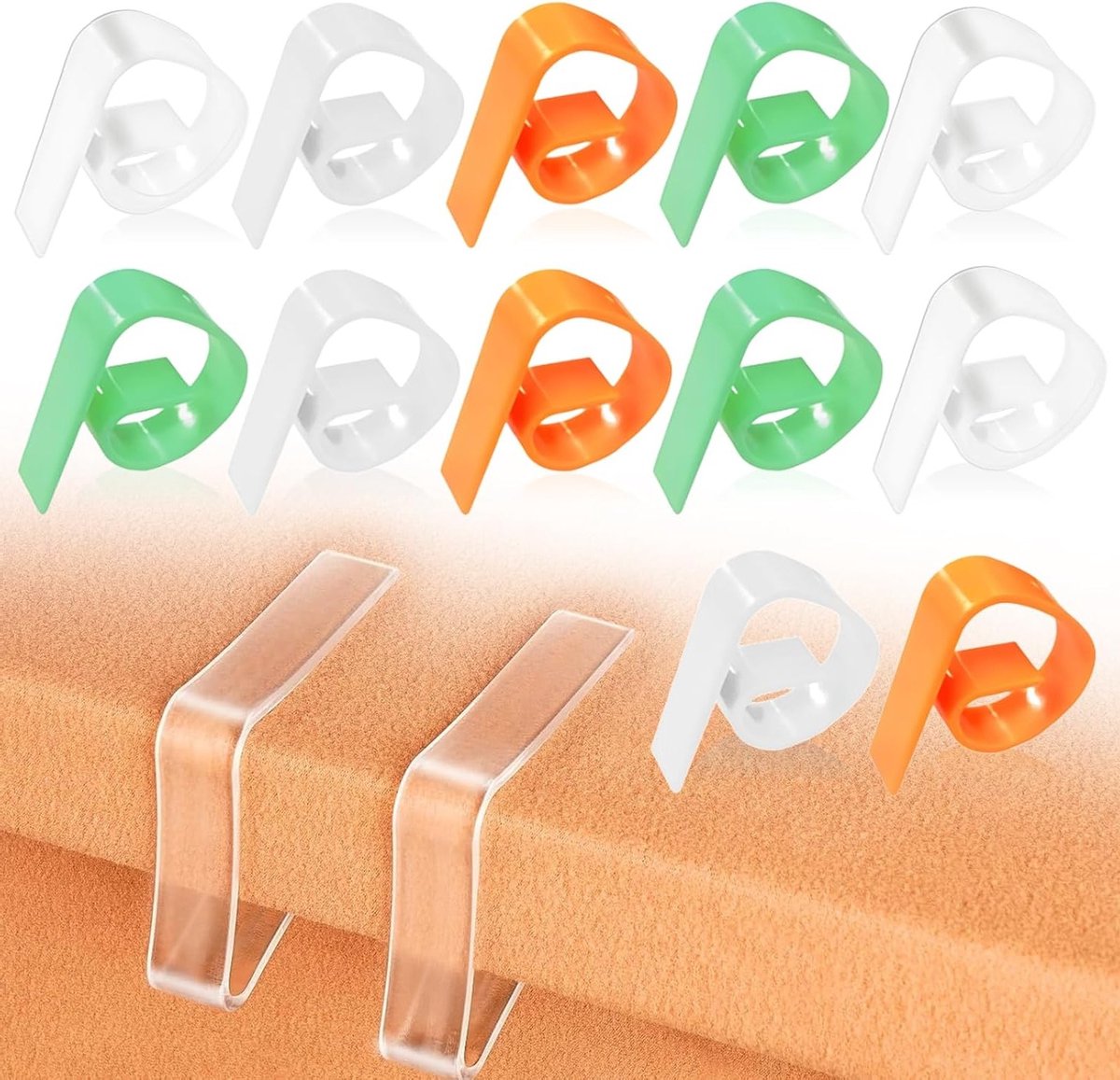 Set van 12 Kleurrijke Tafelkleed Klemmen voor Buiten - Schokbestendige Plastic Klemmen voor Dikke Tafelbladen tot 1-3 cm - Ideaal voor Picknicks, Tuinfeesten en Barbecues
