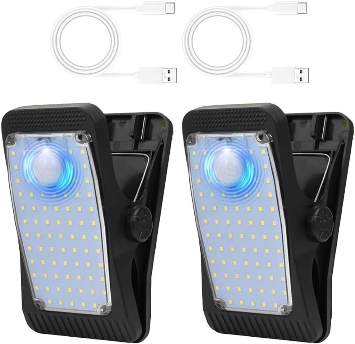 Set van 2 Solar Buitenlampen met Bewegingssensor - Clip-On en Waterdicht IP65