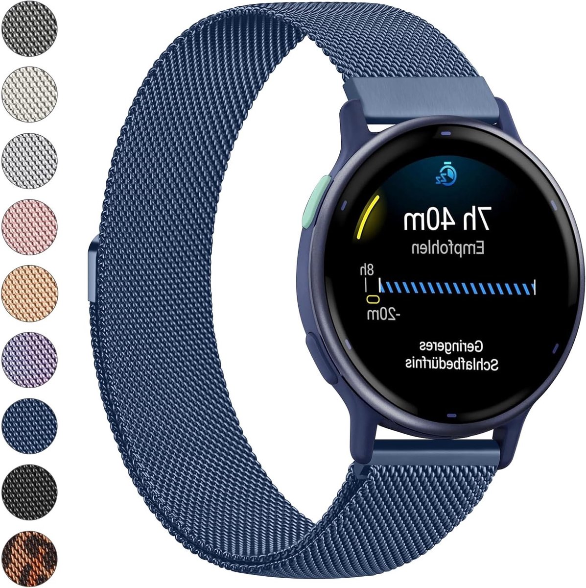 Stijlvolle Rvs Mesh Armband voor Garmin Vivoactive 5, Vivoactive 3, Vivomove 3/HR, Luxe en Forerunner 55/245/645 - Duurzaam en Comfortabel voor Mannen en Vrouwen