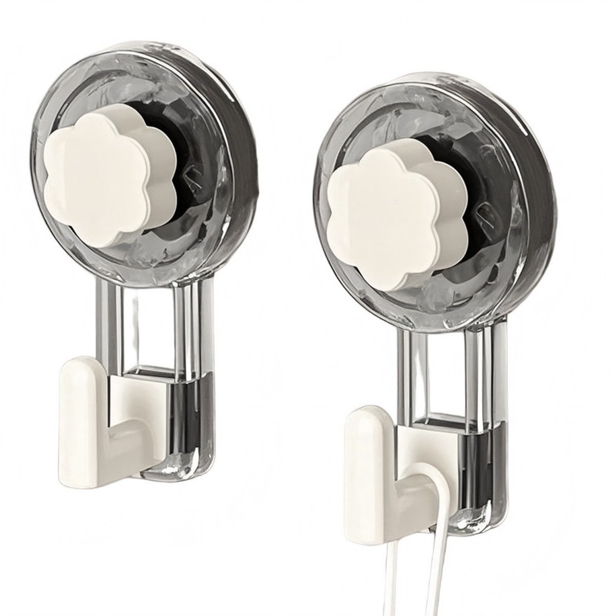 Haken – 2 pack – Zuighaken voor de badkamer – Handdoekhouders – Zelfklevende haken – Draai