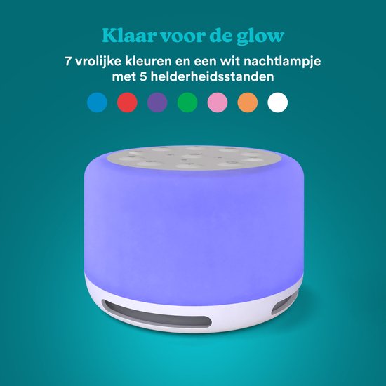 HoMedics Soundspa Aura Bluetooth Speaker Slaaphulp Met Verlichting - 68 uur Batterijduur - Meditatie Slaaptrainer met 14 Natuurlijke Geluiden - Nachtlampje met 7 kleuren en 5 Helderheidsniveaus - White Noise Rustgevende Babygeluiden - Wit