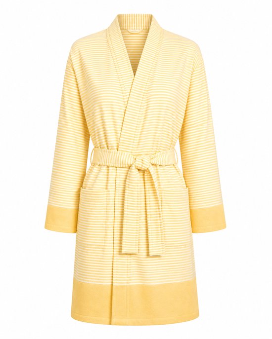 Badjas Dames Katoen - Kimono Badjas Dames - Geel - Maat L/XL