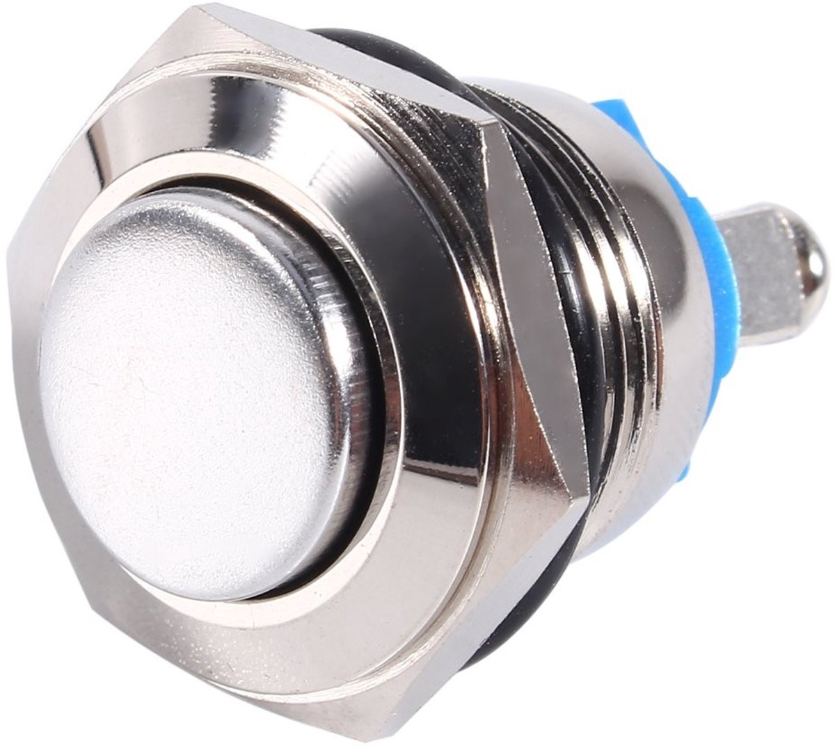 Dailygoody - Drukknop 12V - Waterdichte drukknoop met schroefklemmen - 16mm formaat - Eenvoudige installatie - Geschikt voor diverse toepassingen - Zwart