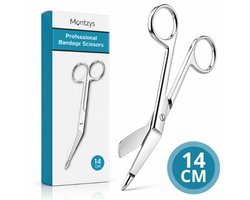 Montzys® Professionele Verbandschaar - 14CM - Medische & Verpleegkundige RVS Schaar - EHBO Kit - MDR Certificaat