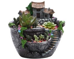 Creatieve doe-het-zelf vetplanten pot - Mini fee tuin plantenbak voor binnen en buiten - Plantenpot vakantie decoratie