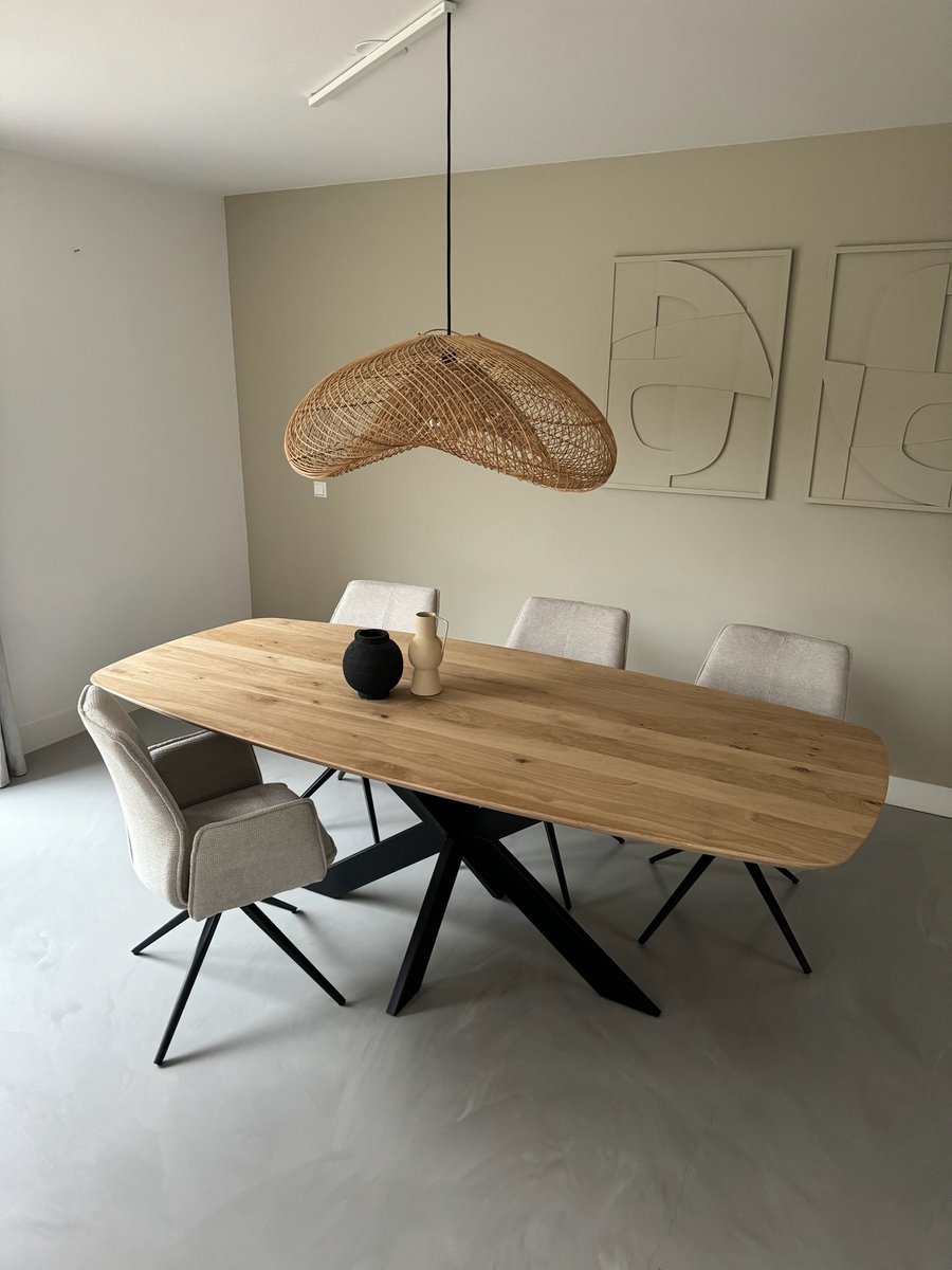 Eiken tafel- Lok Living - deens ovaal - 160cm - naturel mat gelakt