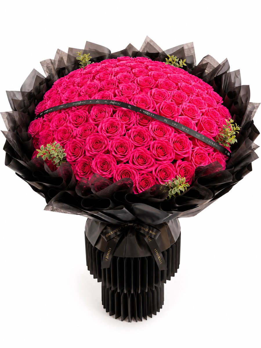 La Roselle Amsterdam - Rozen boeket rozenbox - 200 Roze geurende kunstbloemen LA ROSELLE AMSTERDAM