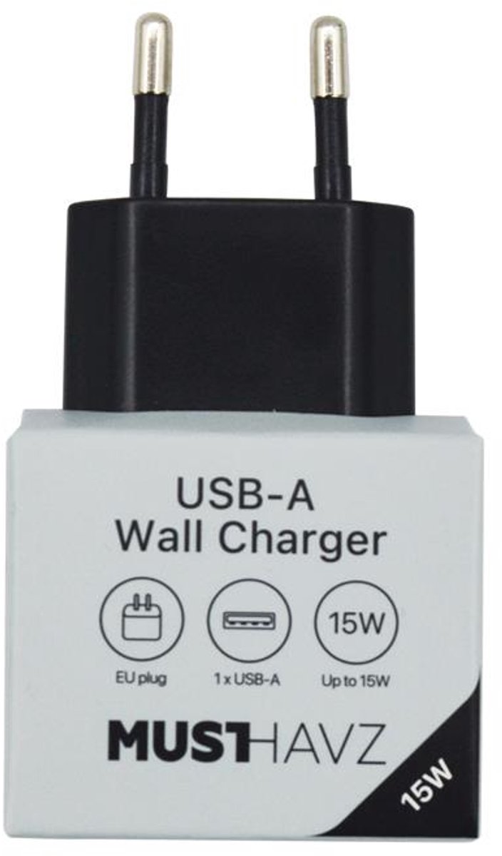 Musthavz to Go - Thuis lader - USB-A - 15W - Zwart