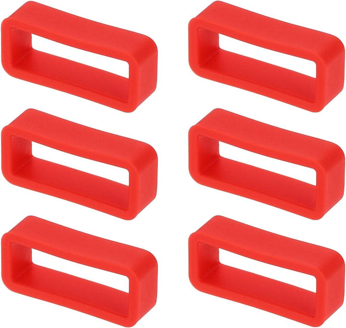 6 Stuks Siliconen Horlogebandjes 18 mm, Vervangende Bandjes met Klemmen en Ringen, Rood