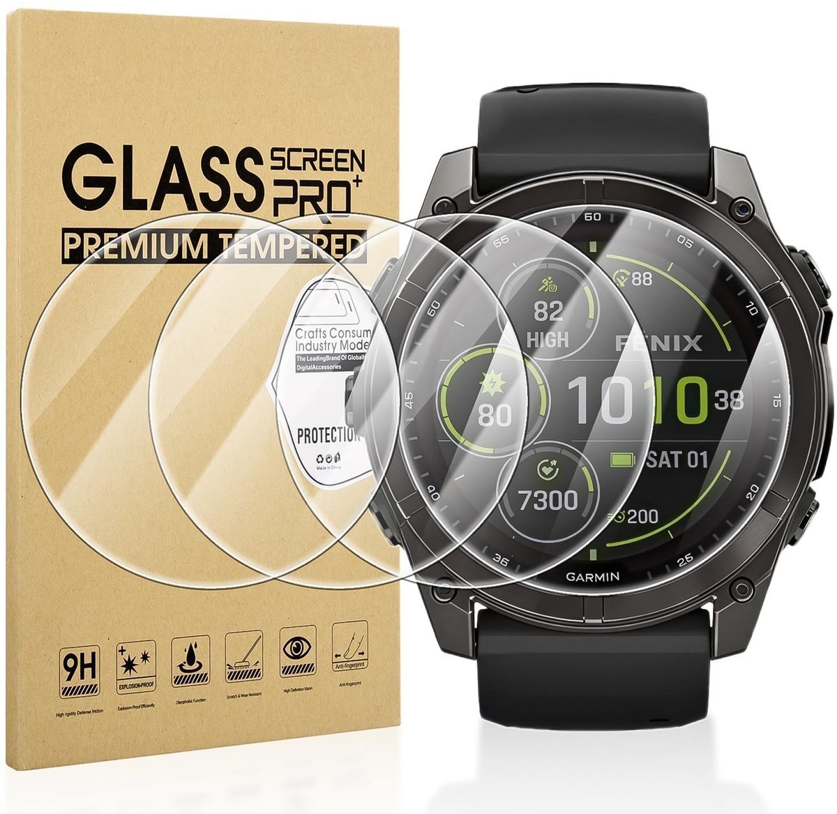 Dailygoody - Schermbeschermer voor Garmin Fenix 8 - Krasbestendig - 4-Pack - HD-Bescherming - Geschikt voor Fenix 8/7X - 51 mm