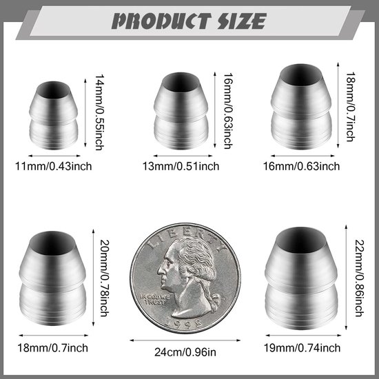 Dailygoody - Veiligheid Wiggen - Ronde Handgreep - Duurzaam Staal - Diameter 8 mm - Handzaam en Betrouwbaar - Ideaal voor Houtbewerking - 20 Stuk — afbeelding 2
