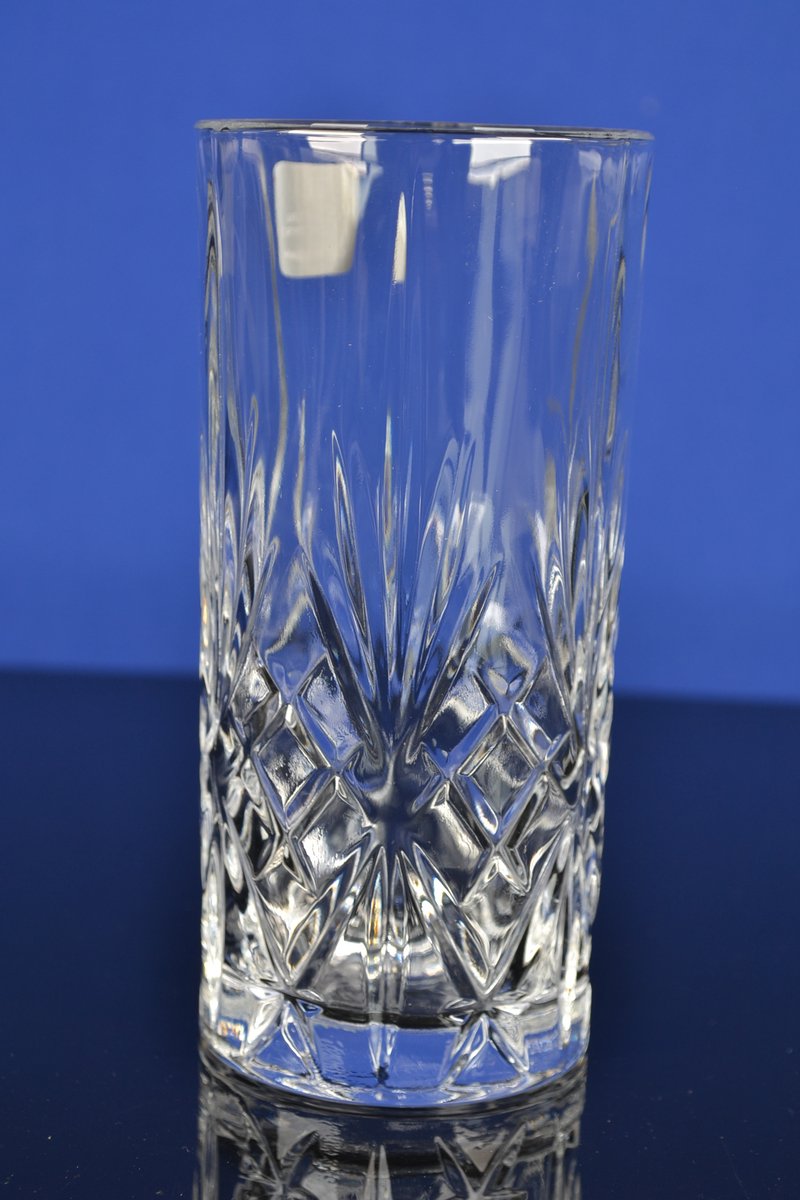 Luxe Kristallen Longdrinkglazen – Set van 2 – Hoog Glaswerk met Geslepen Design