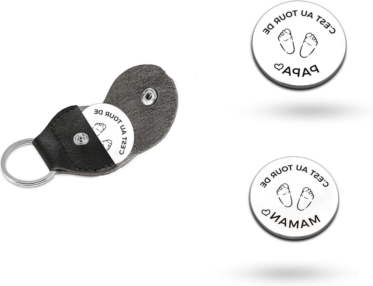 Persoonlijk Geboortecadeau, Doopcadeau en Besluitmunt voor Nieuwe Ouders, Uniek Geschenk voor Aanstaande Moeder en Vader, Jongen of Meisje, Met Vingerafdruk Design