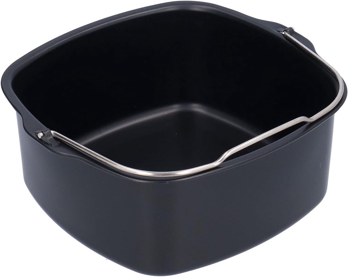 Air Fryer Cake Pan 18cm - Ronde Cakevorm met Handvatten, Anti-aanbak Bakvorm voor Perfecte Taarten en Gebak