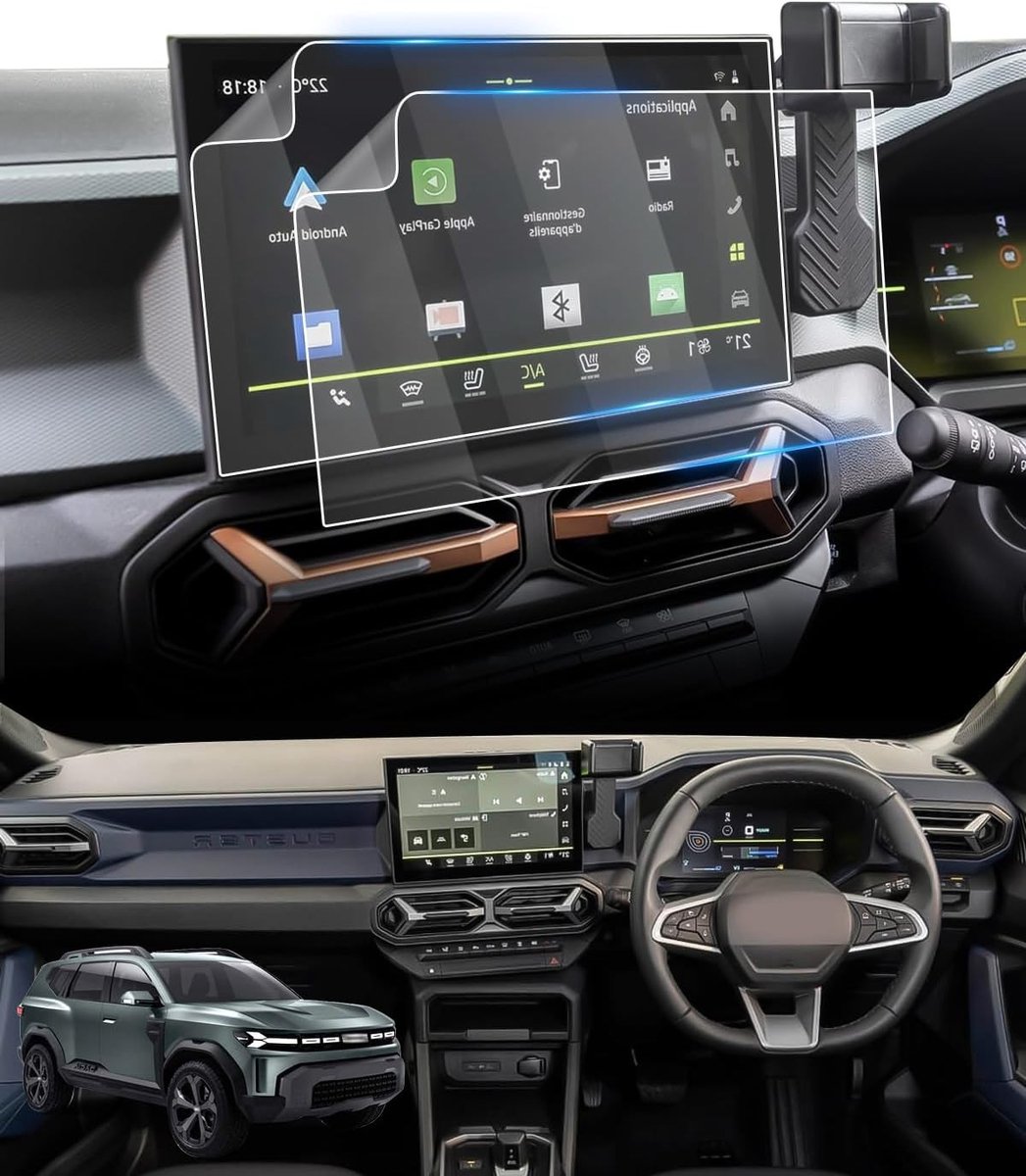 Screen Protector voor Dacia Duster 3 (2024-2025) - 10.1 Inch Navigatie, GPS, Touchscreen, Nano PET 5H, Krasbestendige Bescherming