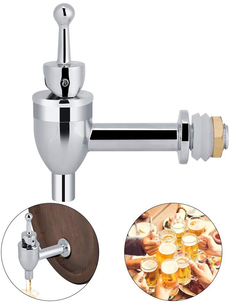 Dailygoody - Koperen Tapkraan - Drankdispenser - Perfect voor Feesten - Chroom - Glazen Vat - Vaatwasserbestendig - Ideaal voor Wijn en Bier