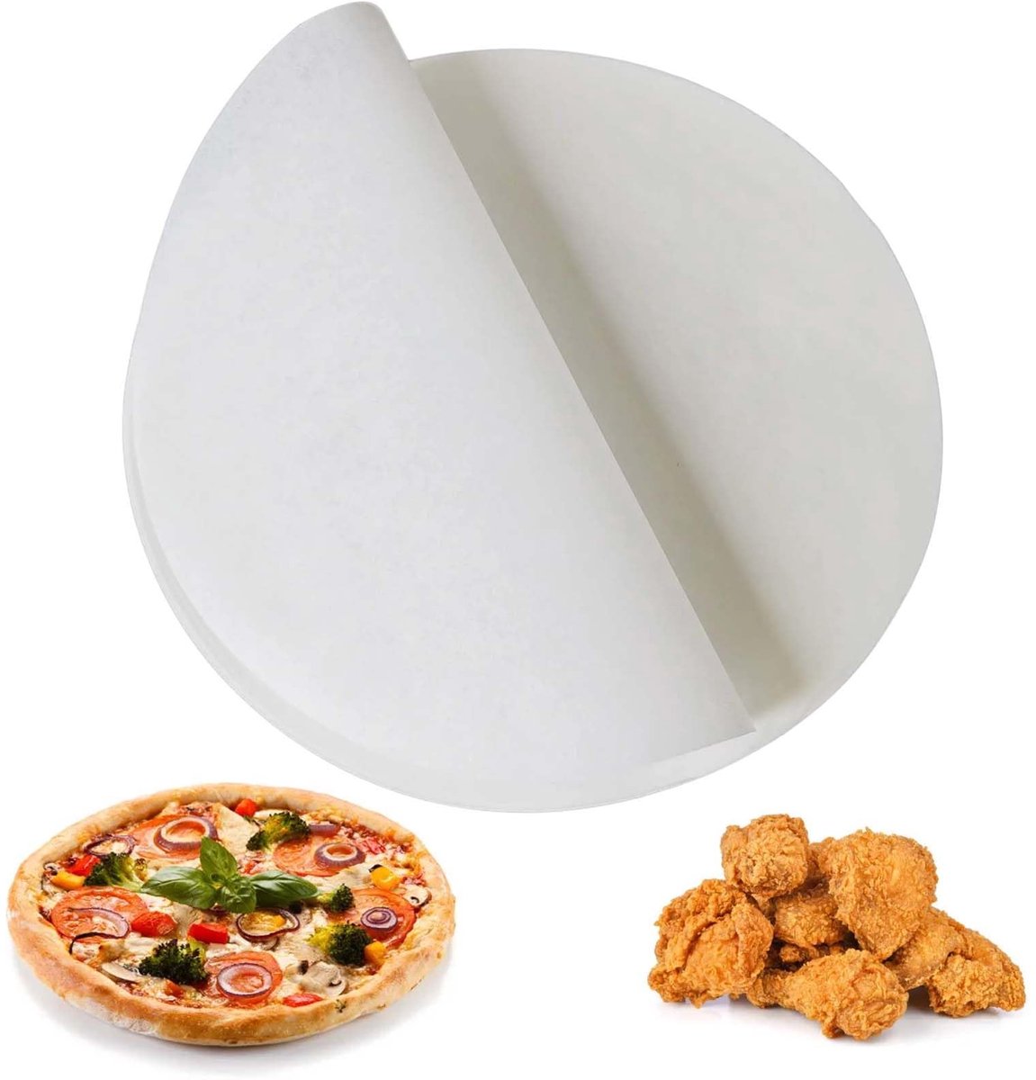 200 Stuks Ronde Bakpapier 30 cm Antiaanbaklaag voor Airfryer, Oven en BBQ